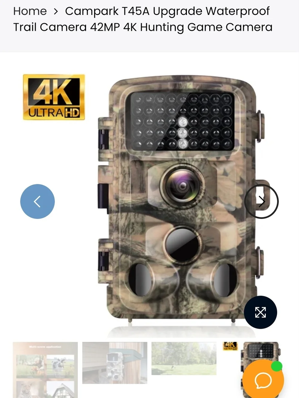 2 Camo Trail Game Camera with USB Cable 4k $80 For Both